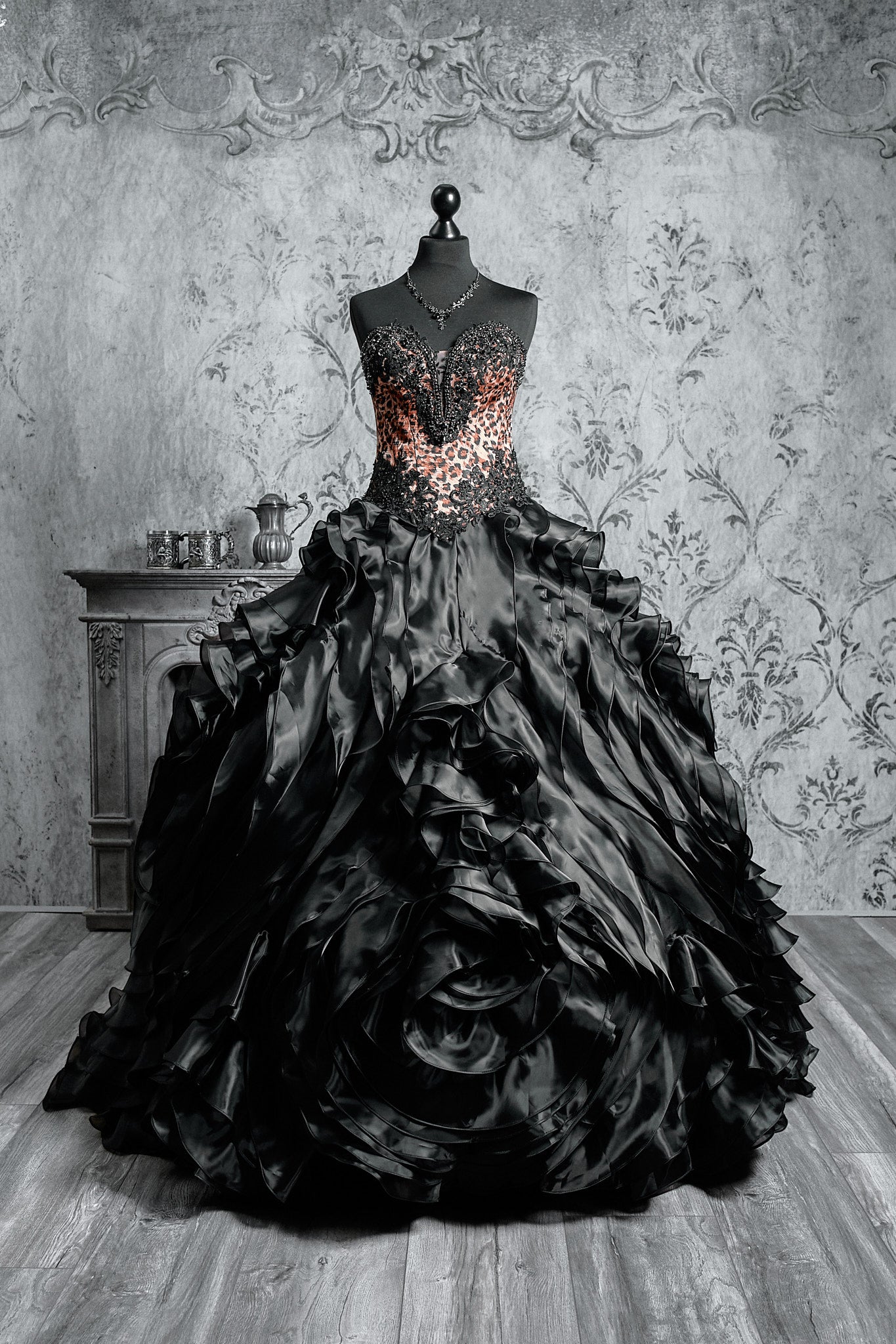 Leopard Noir Gothic Couture Gown