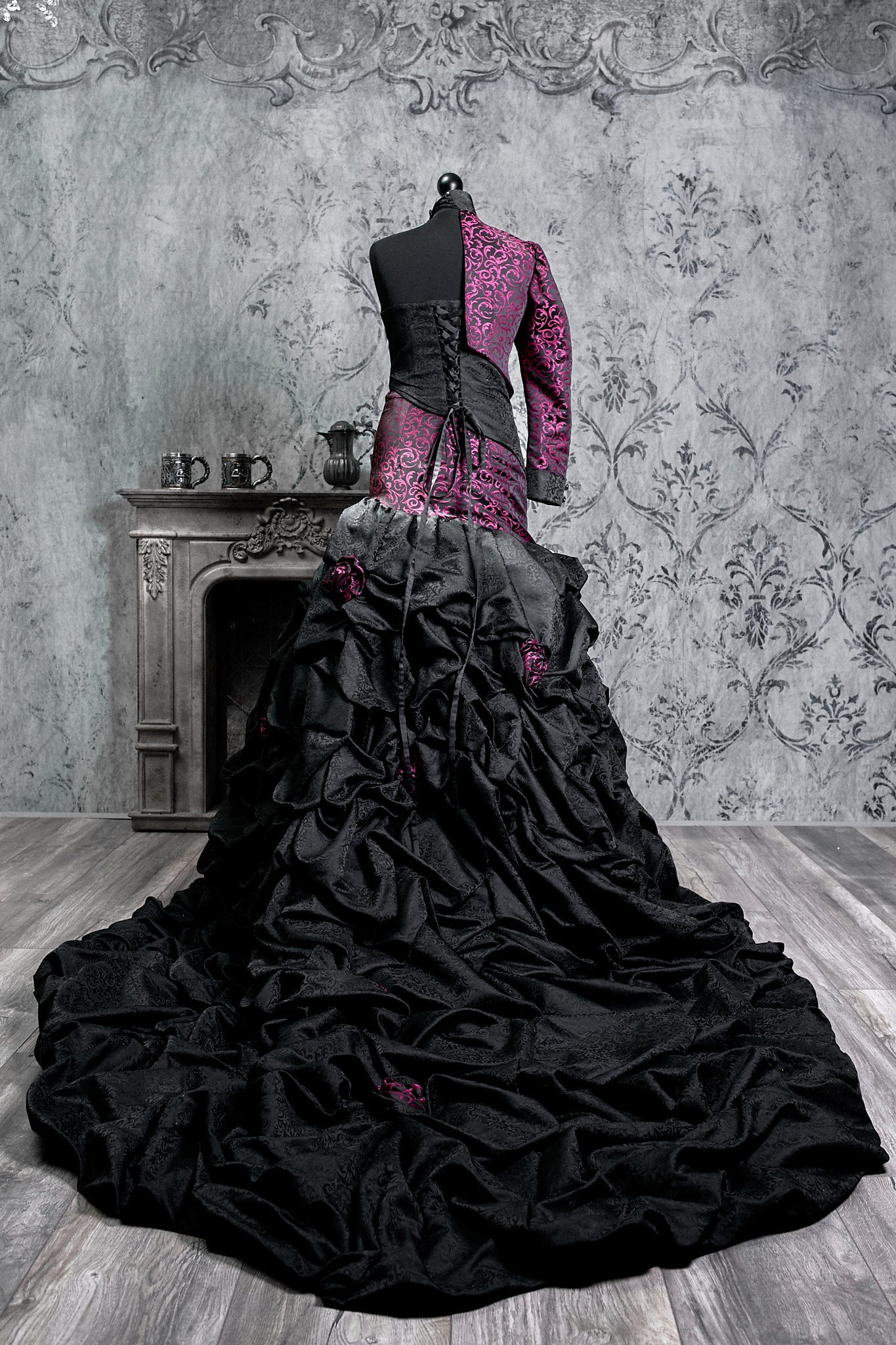 Crimson Reverie Victorian Gothic Gown
