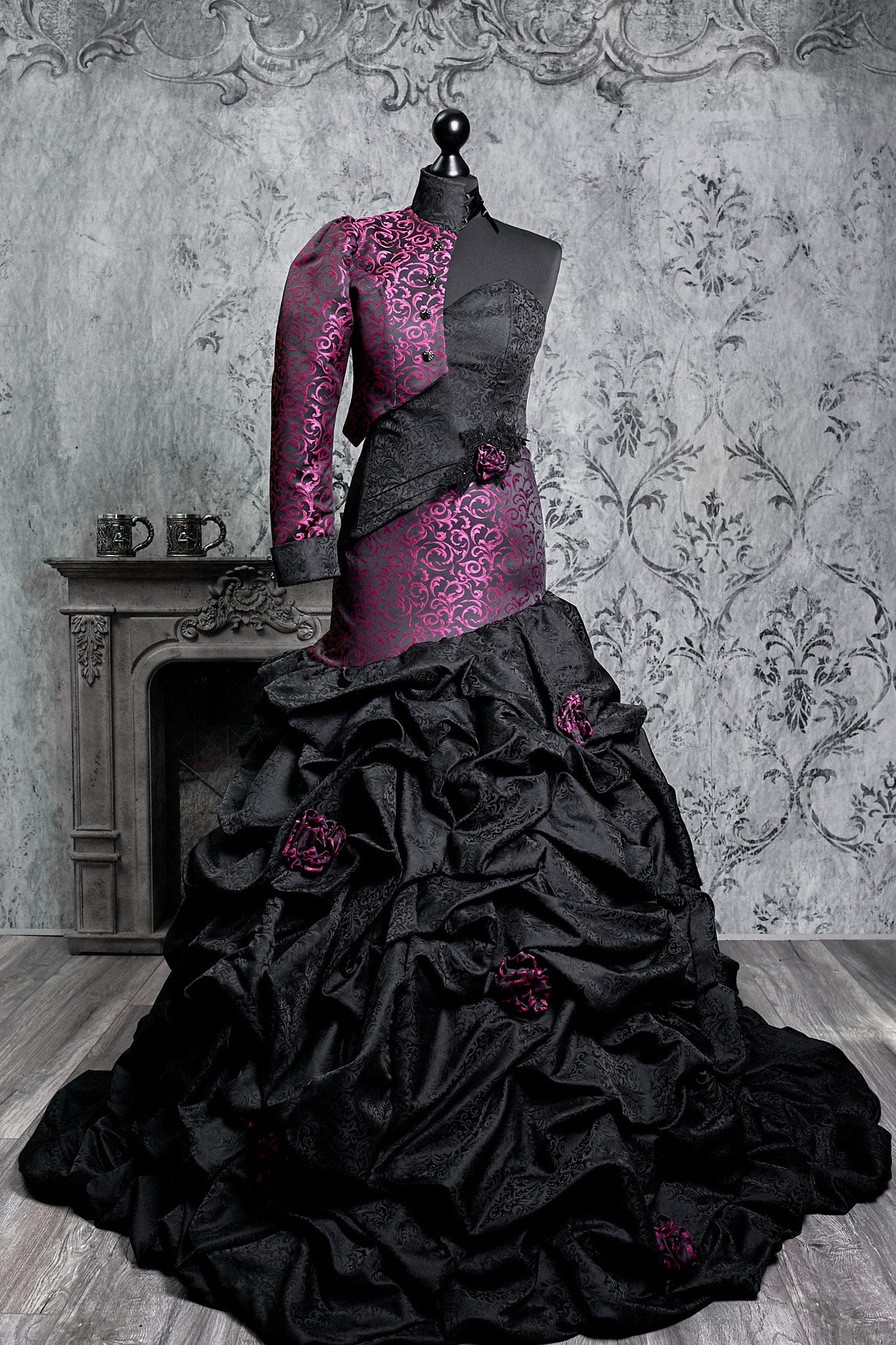 Crimson Reverie Victorian Gothic Gown