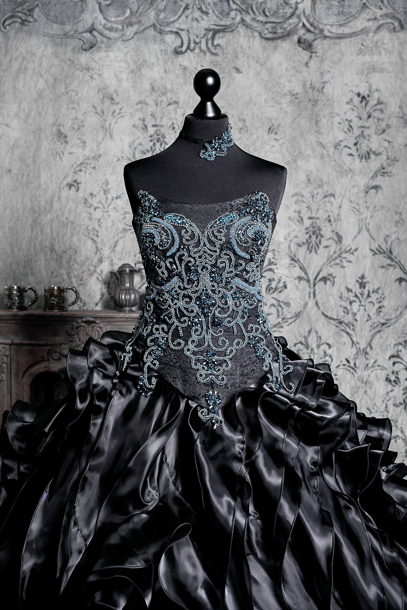 Obsidian Tide Gothic Couture Gown