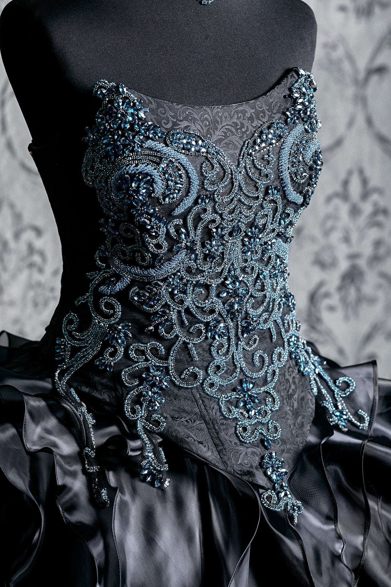 Obsidian Tide Gothic Couture Gown