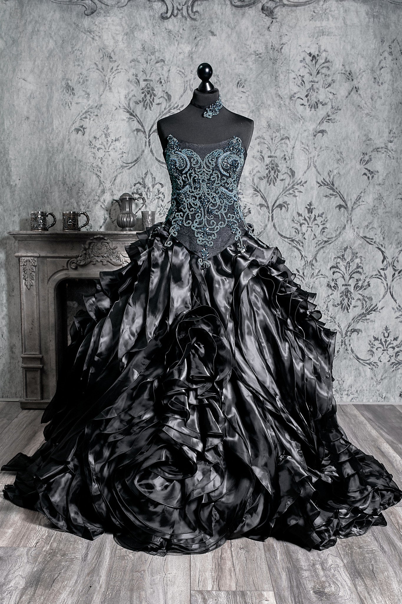 Obsidian Tide Gothic Couture Gown