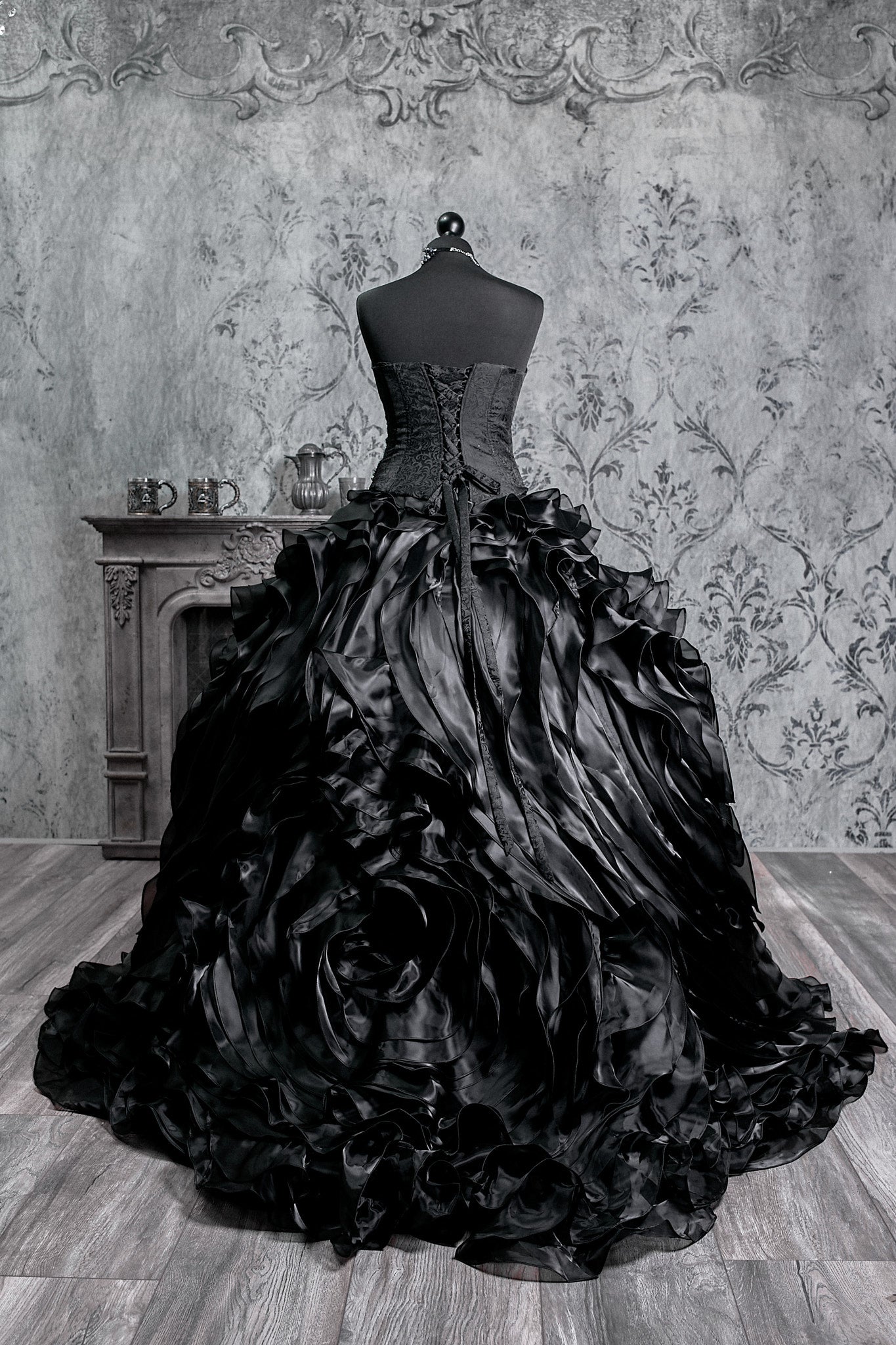 Crimson Nocturne Gothic Ball Gown