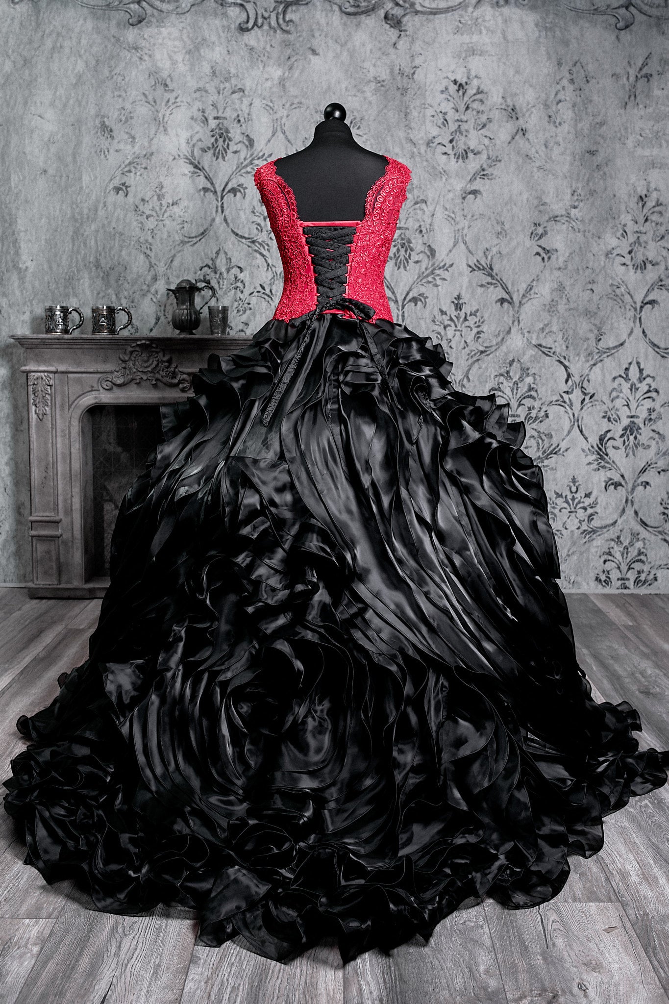Scarlet Eclipse Gothic Couture Gown