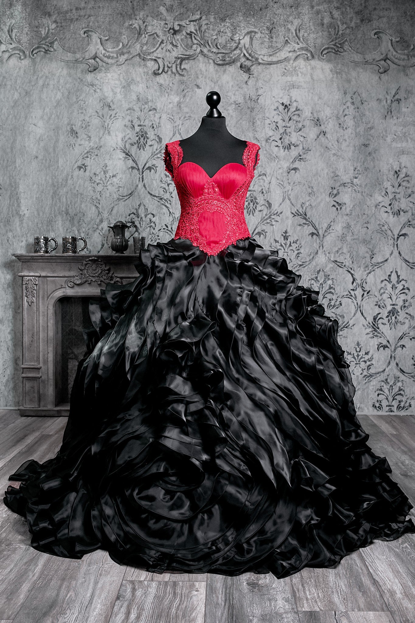 Scarlet Eclipse Gothic Couture Gown