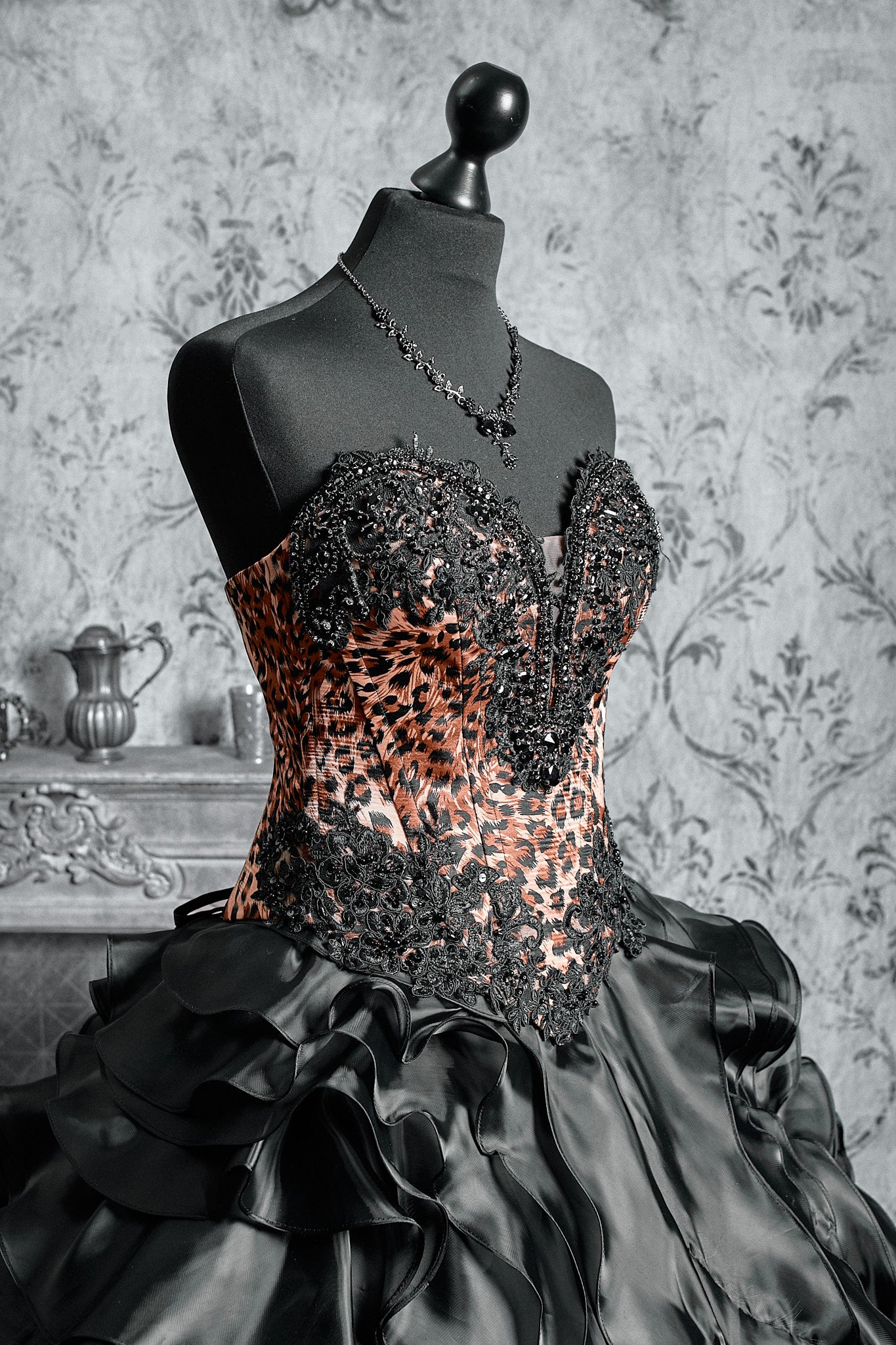 Leopard Noir Gothic Couture Gown