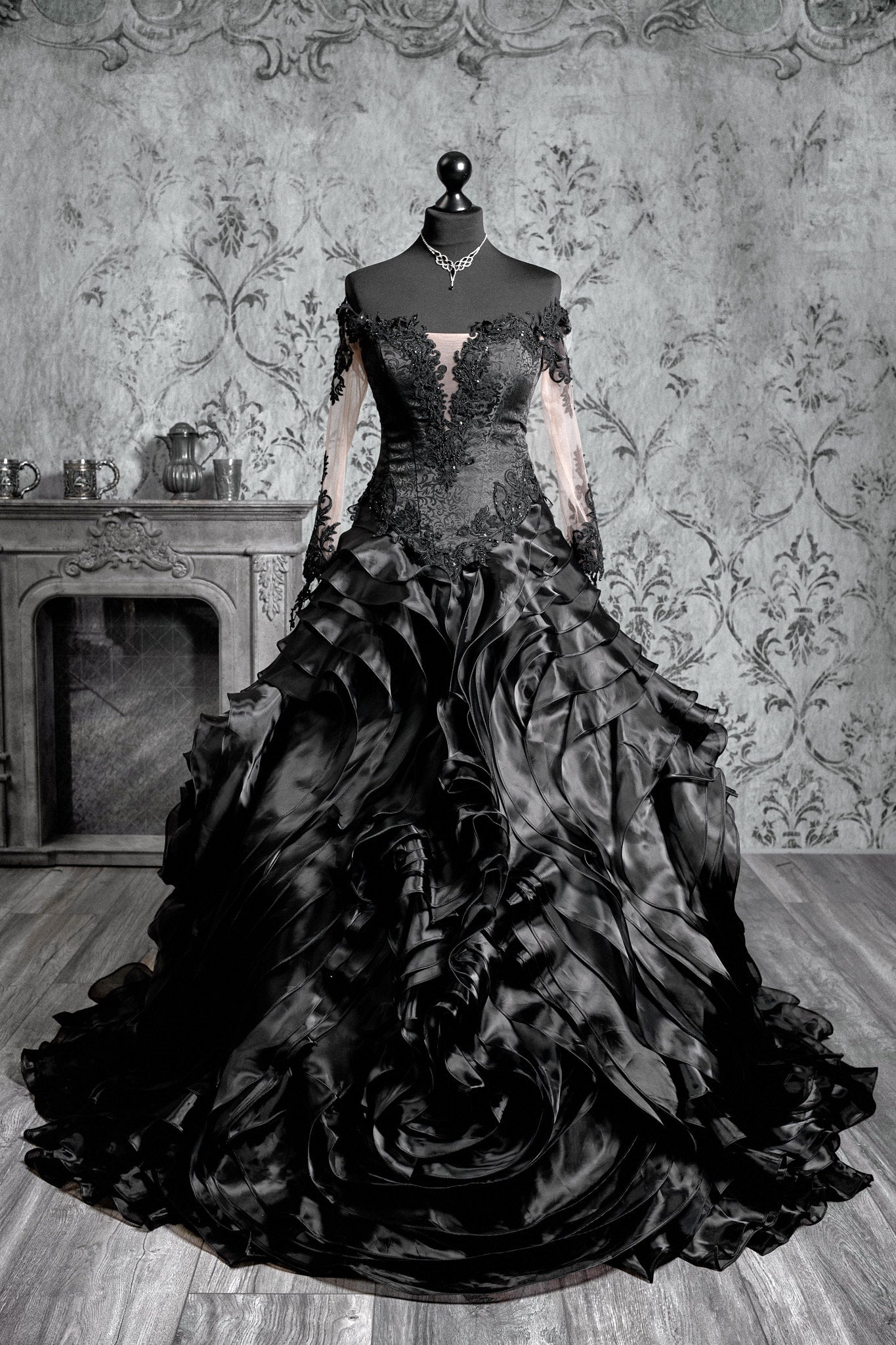 Midnight Baroque Gothic Ball Gown