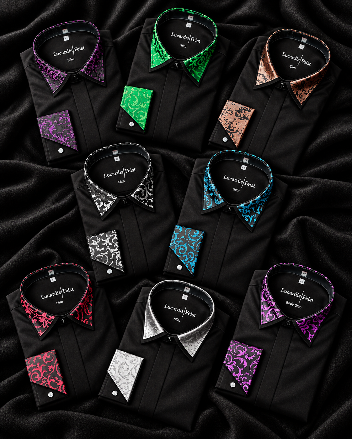 Stylish Black Shirt with Contrast Collar