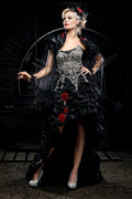 Black Embellished Gothic High-Low Dress