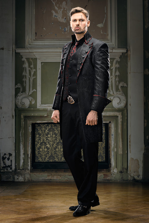 Black and Red Aristocratic Formal Coat