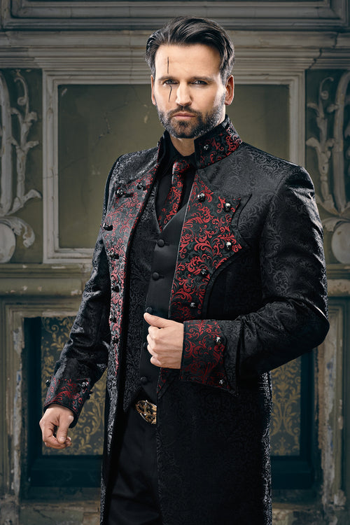 Black and Red Aristocratic Evening Coat