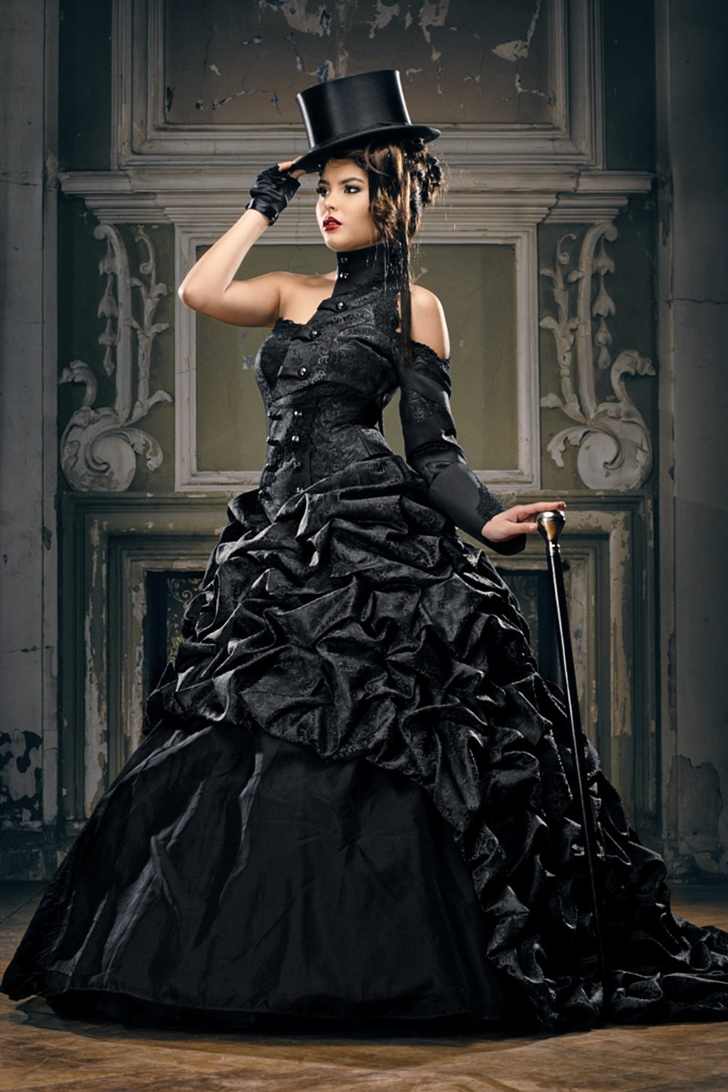 Midnight Countess Gothic Wedding Gown Deep Navy