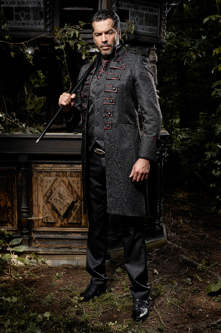 Meruleus Red Trim Gothic Coat