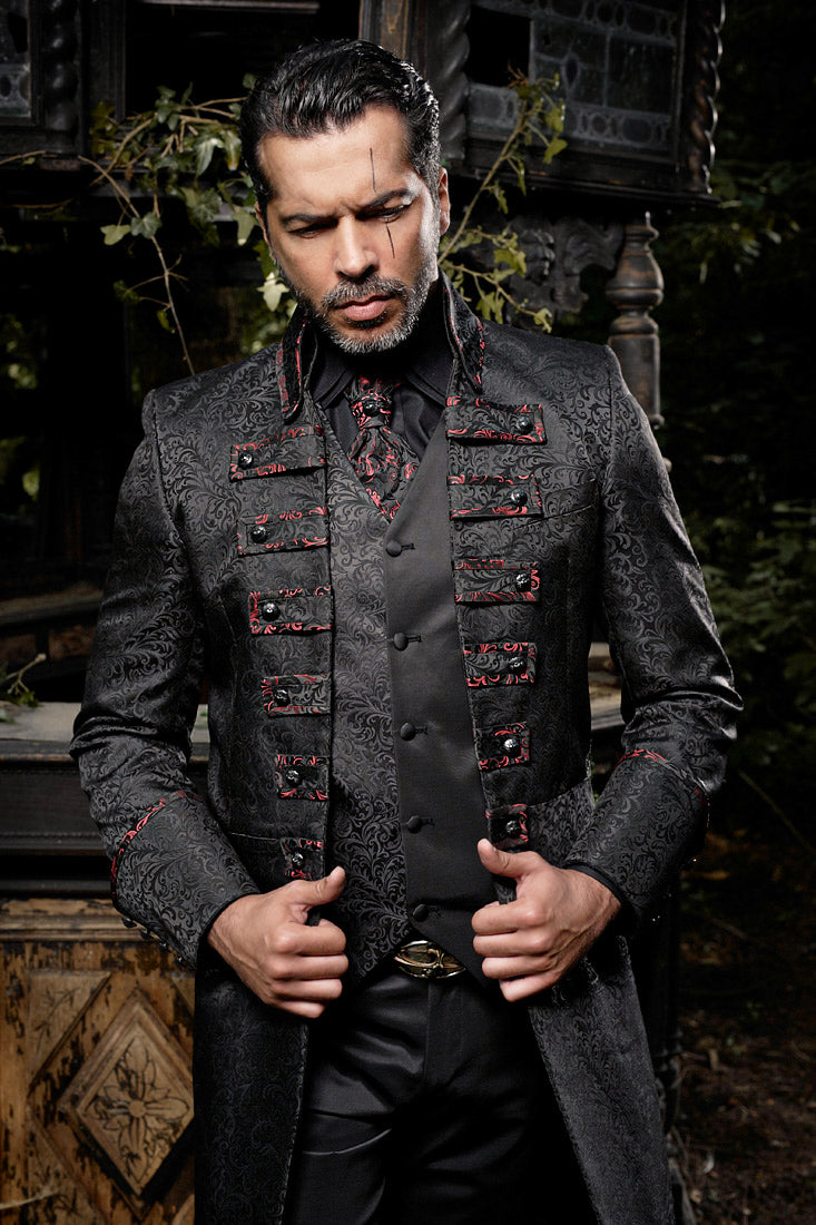 Meruleus Red Trim Gothic Coat
