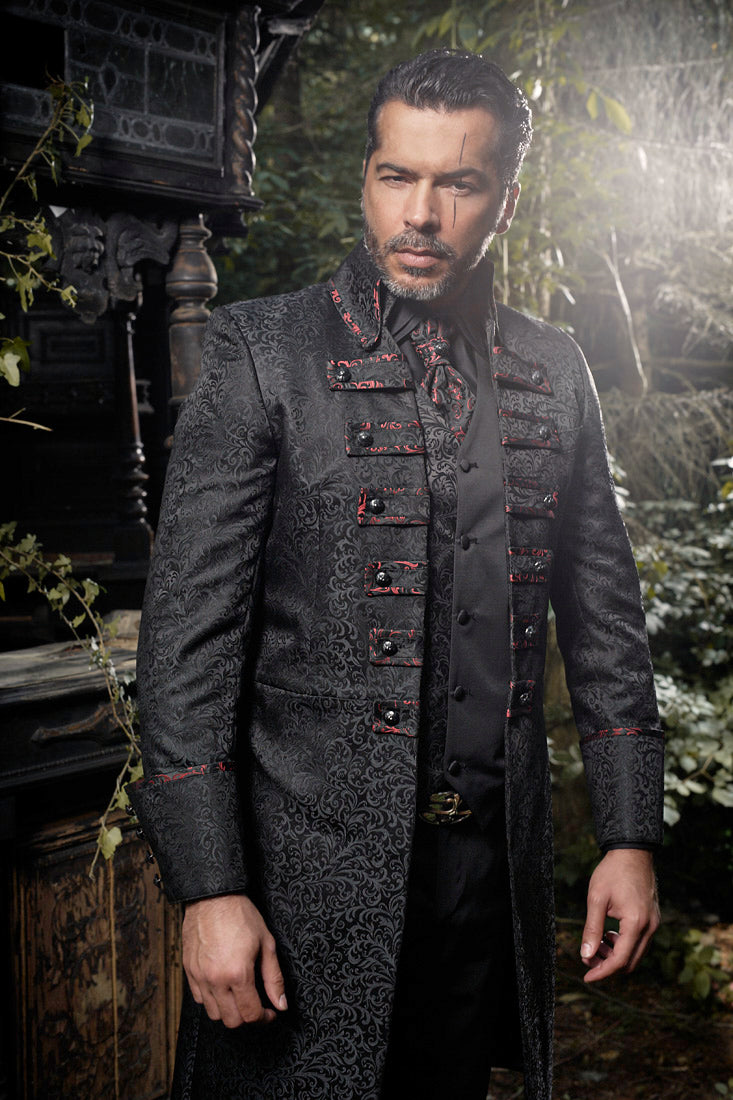 Meruleus Red Trim Gothic Coat