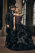 Black and Burgundy Gown